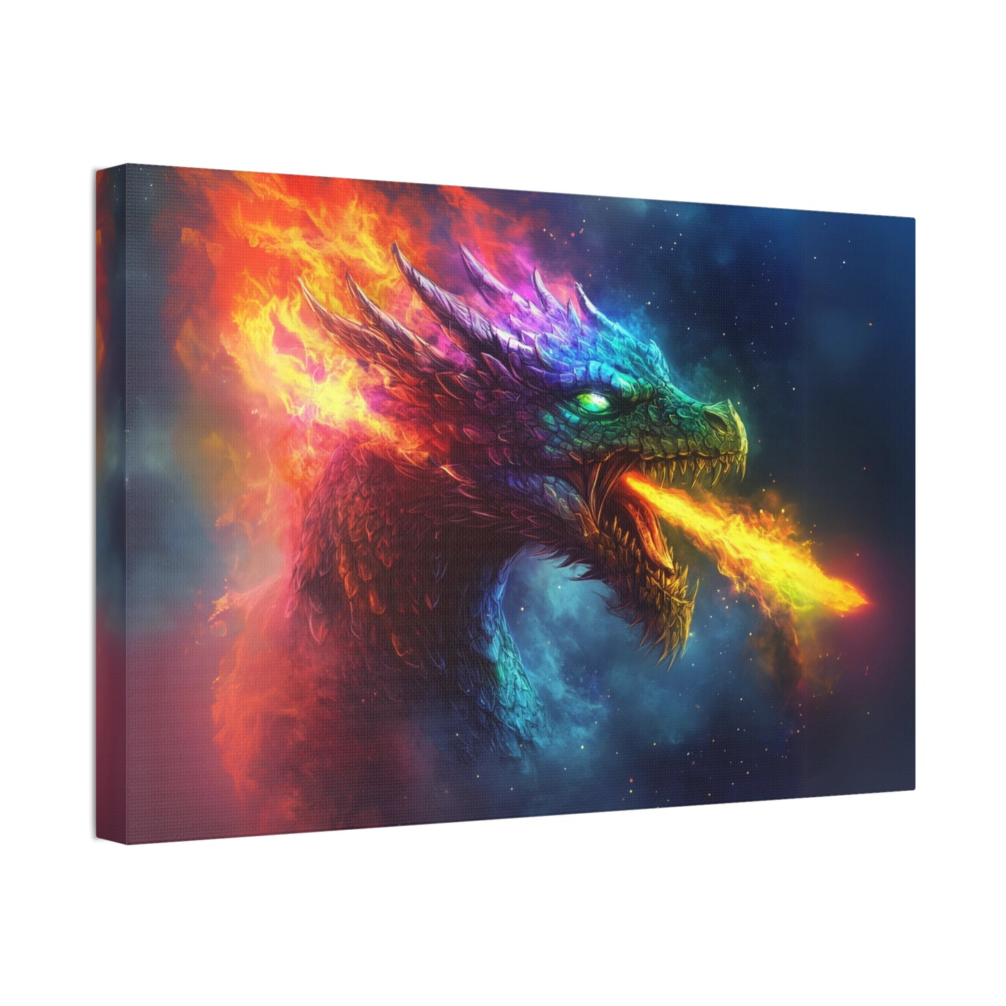 Rainbow Fire Breathing Dragon 2 Canvas