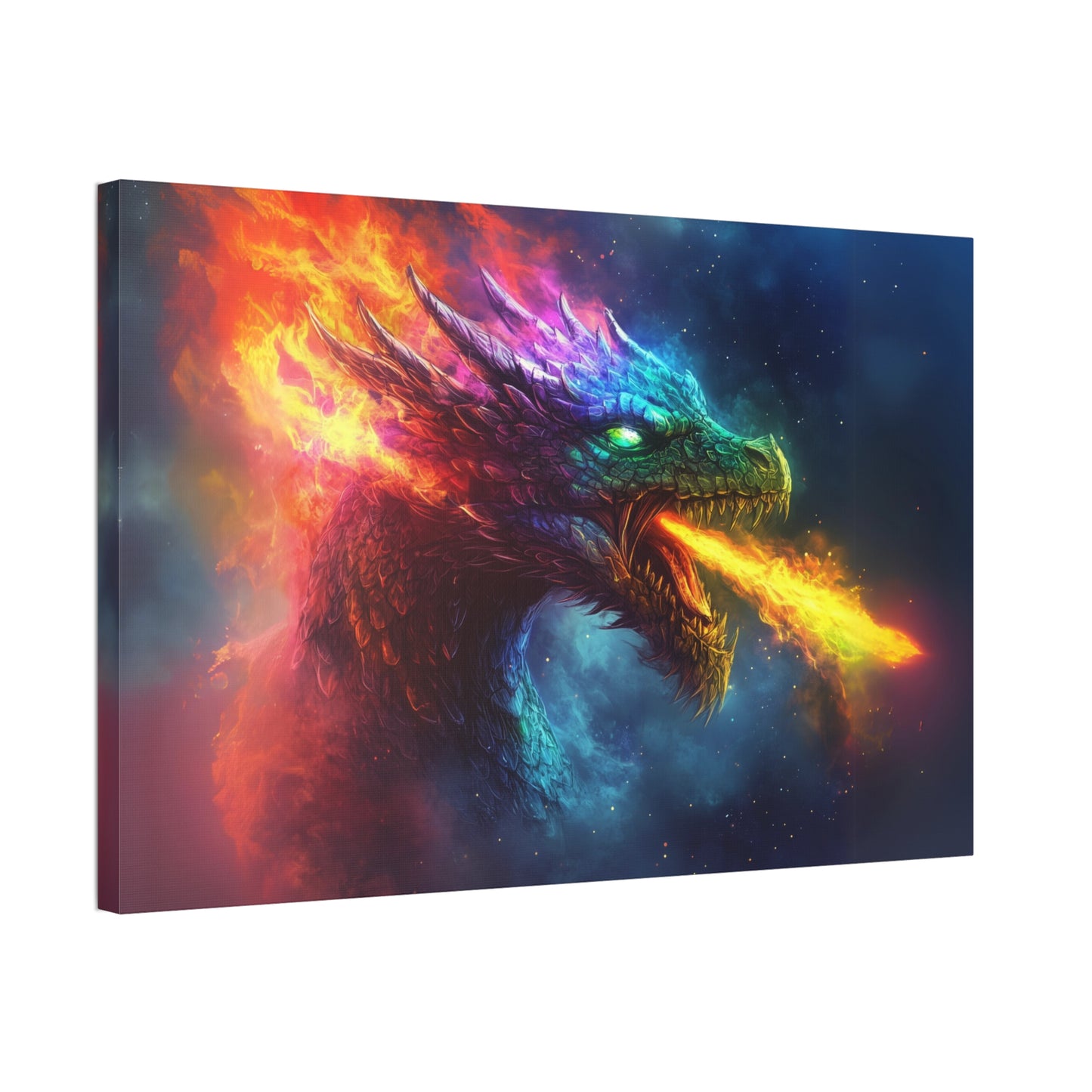 Rainbow Fire Breathing Dragon 2 Canvas