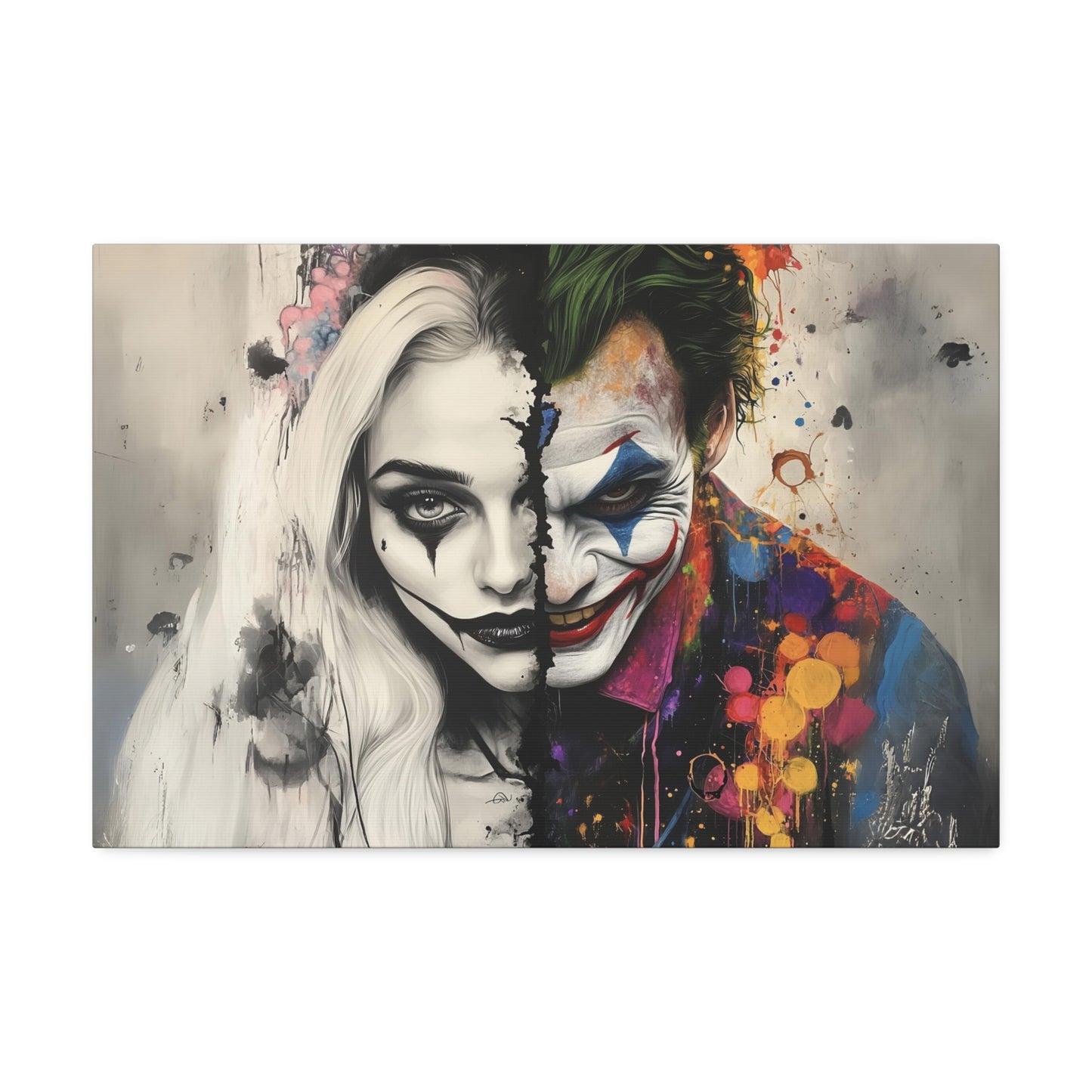 Split-Faced Couple Canvas