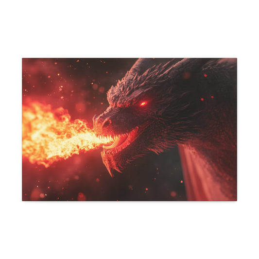 Fire Breathing Dragon (Red) Canvas