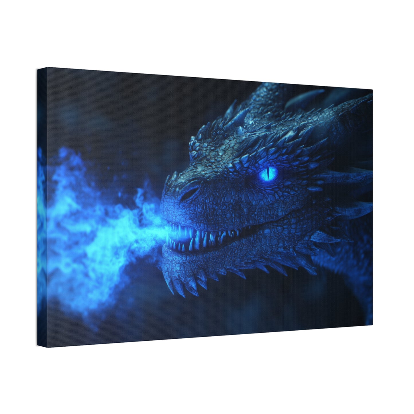 Fire Breathing Dragon (Blue) Canvas