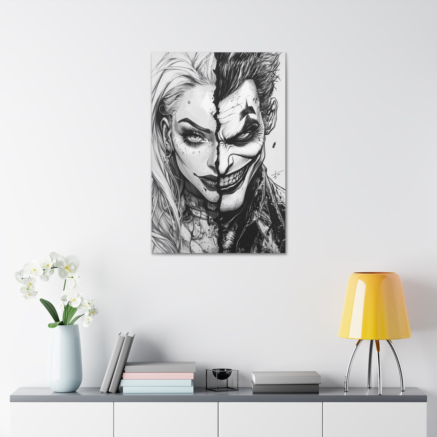 Joker & Puddin Black & White Canvas