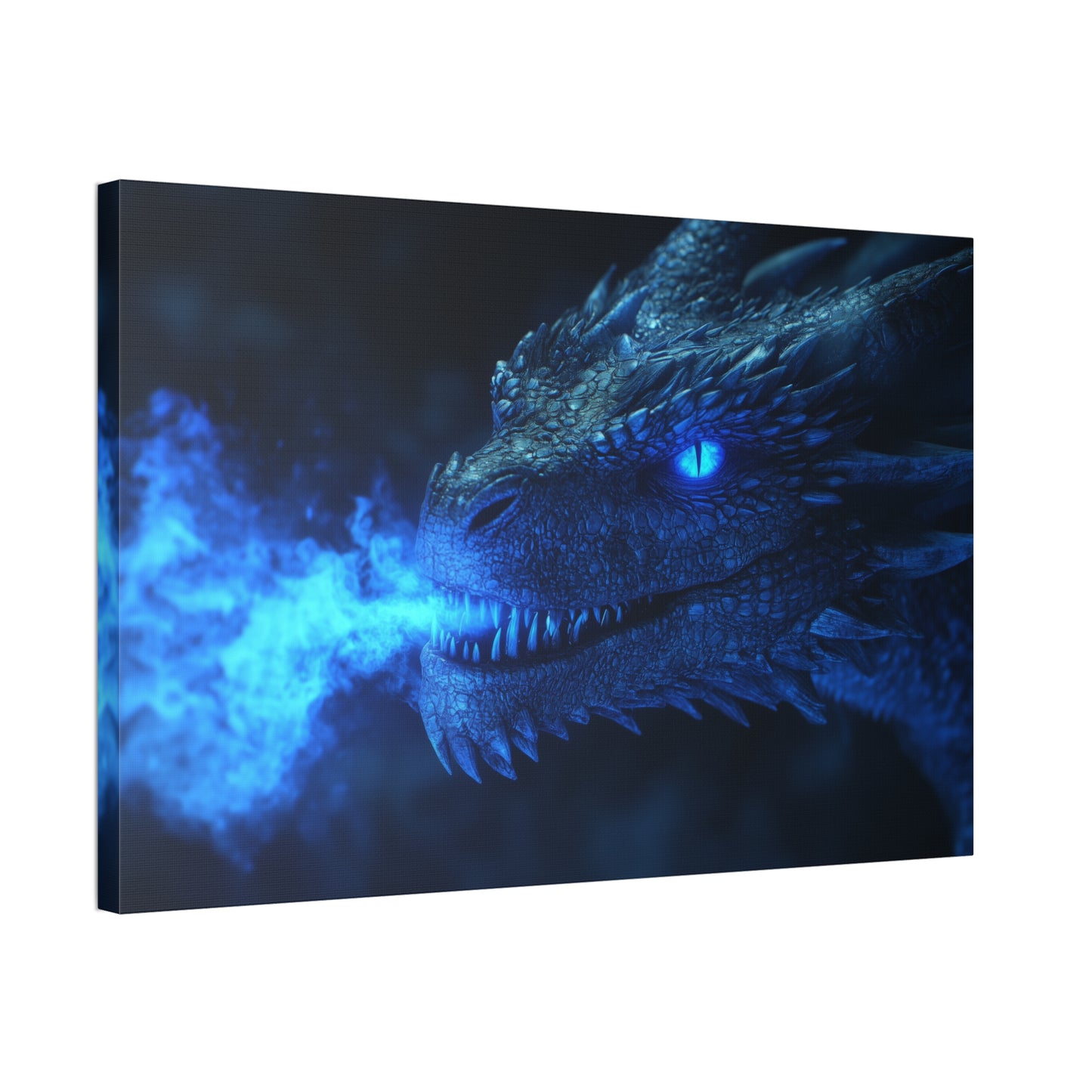 Fire Breathing Dragon (Blue) Canvas