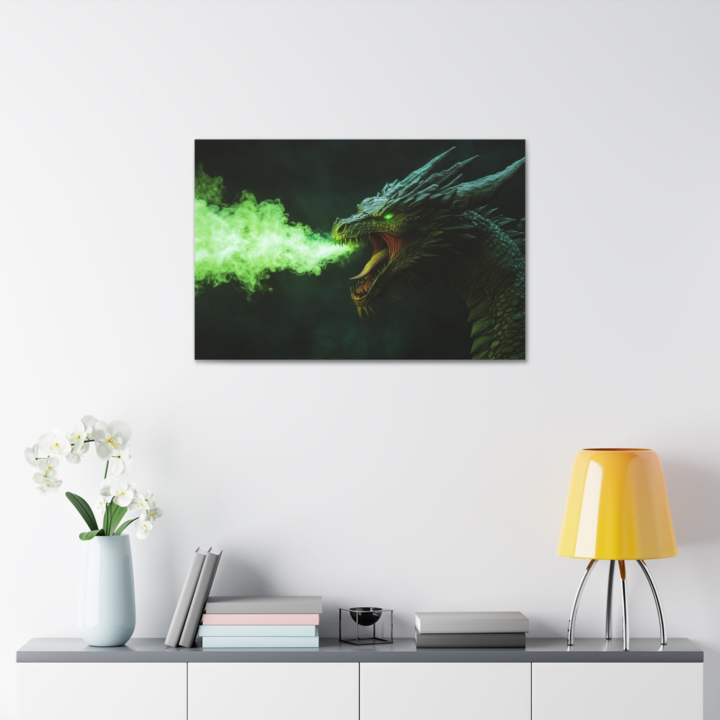 Fire Breathing Dragon (Green) Canvas