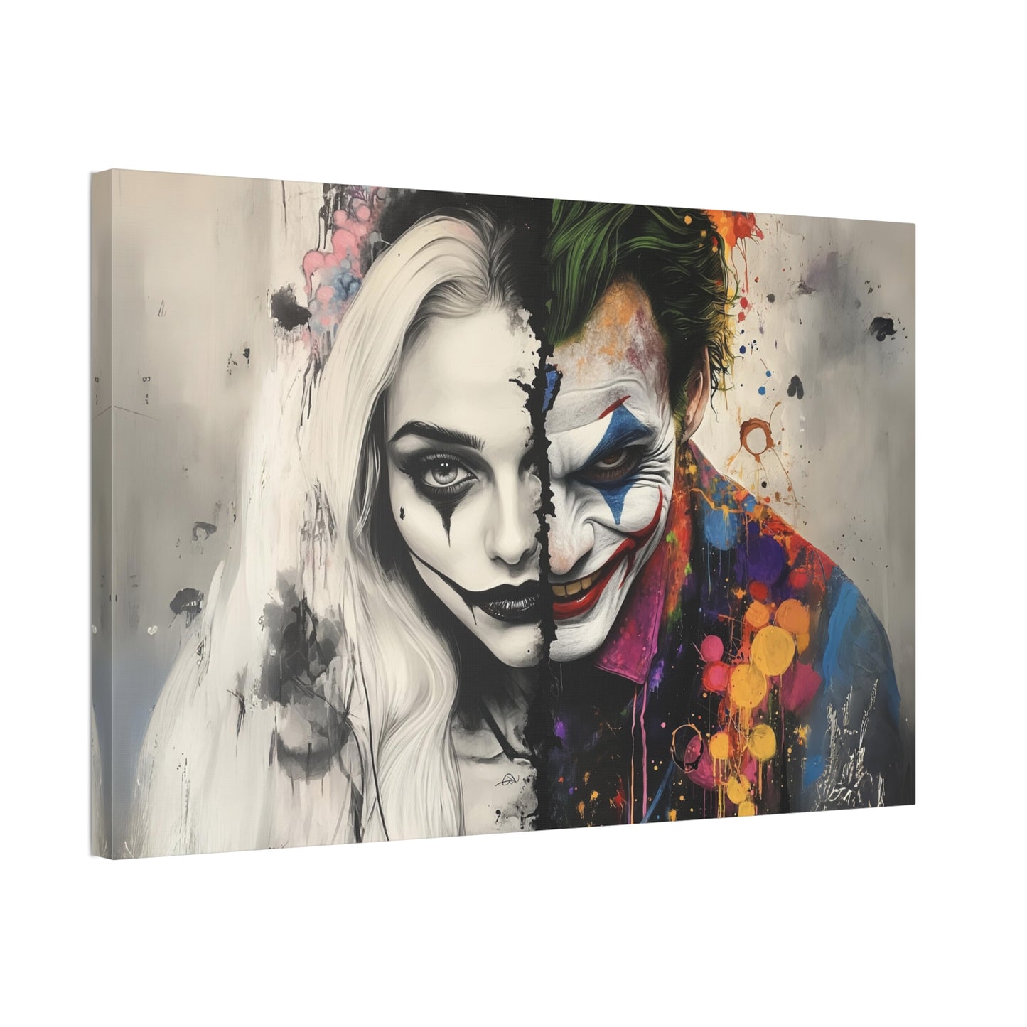 Split-Faced Couple Canvas