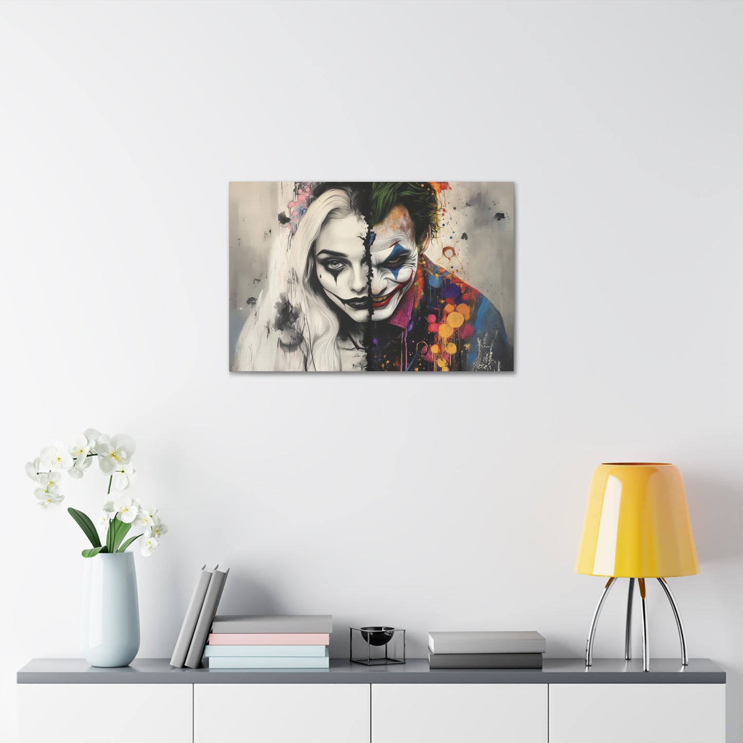 Split-Faced Couple Canvas