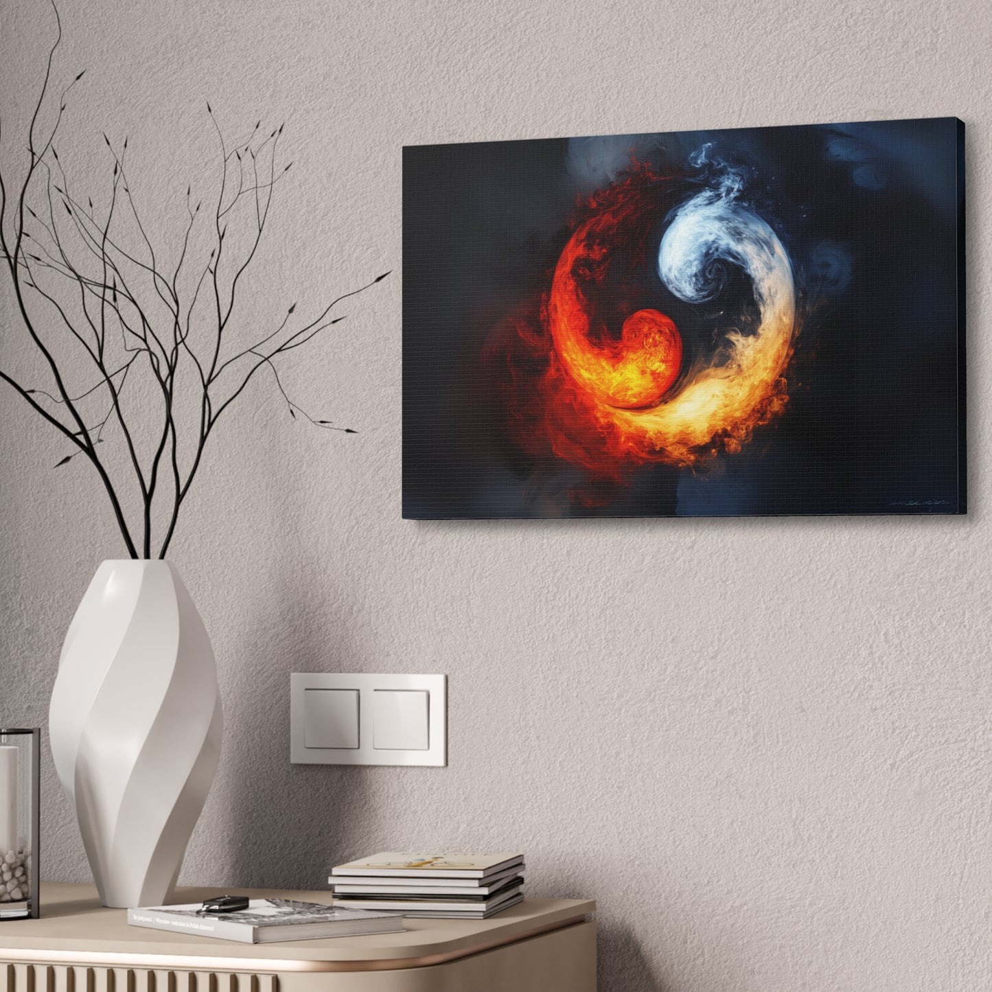 Yin & Yang, Fire & Ice Canvas