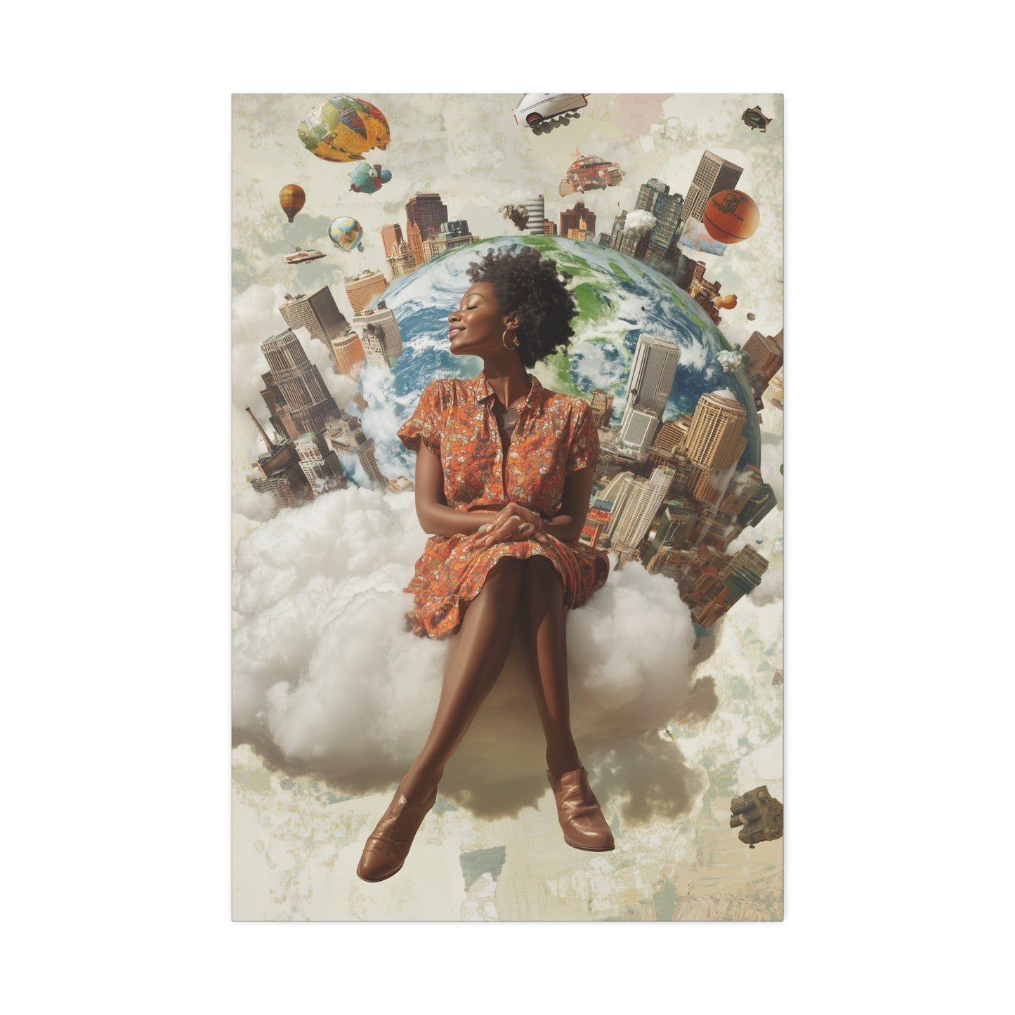 Woman on Cloud 9 Canvas