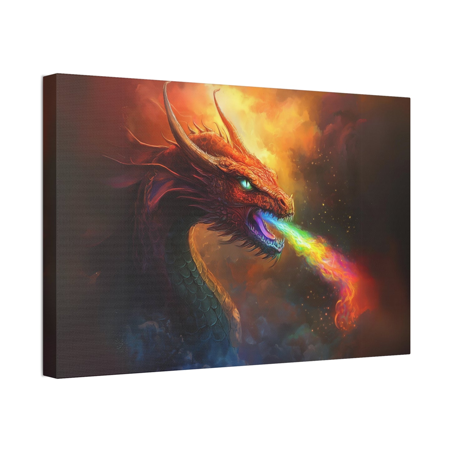 Rainbow Fire Breathing Dragon 1 Canvas