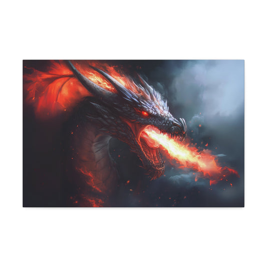 Red Fire Breathing Dragon Canvas