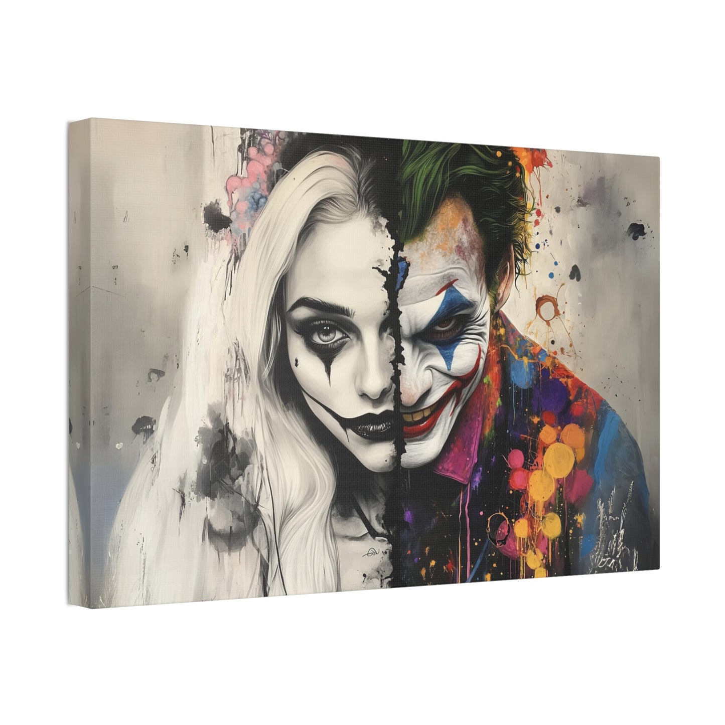 Split-Faced Couple Canvas