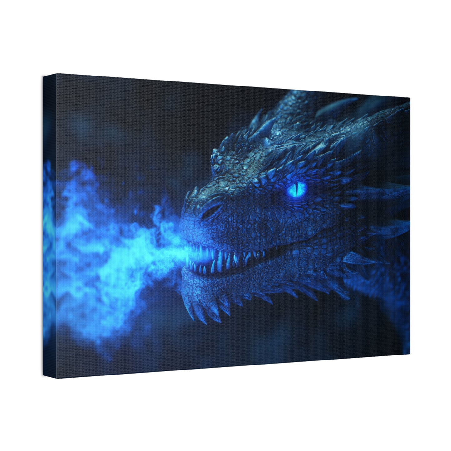 Fire Breathing Dragon (Blue) Canvas