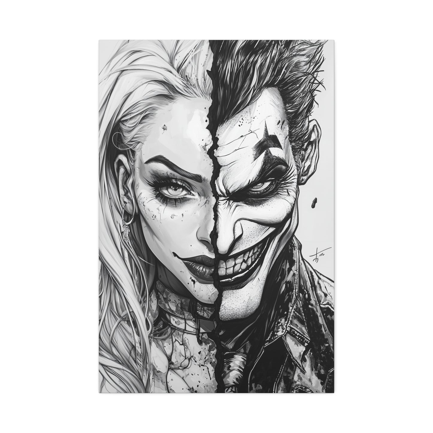 Joker & Puddin Black & White Canvas