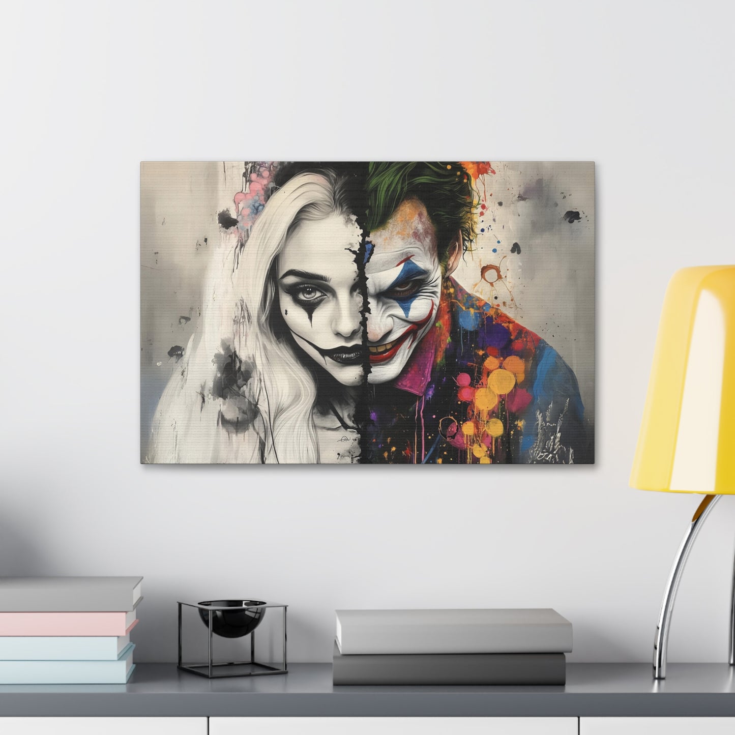 Split-Faced Couple Canvas