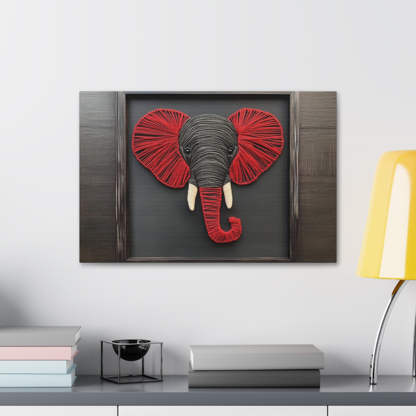 Red & Grey Elephant Canvas