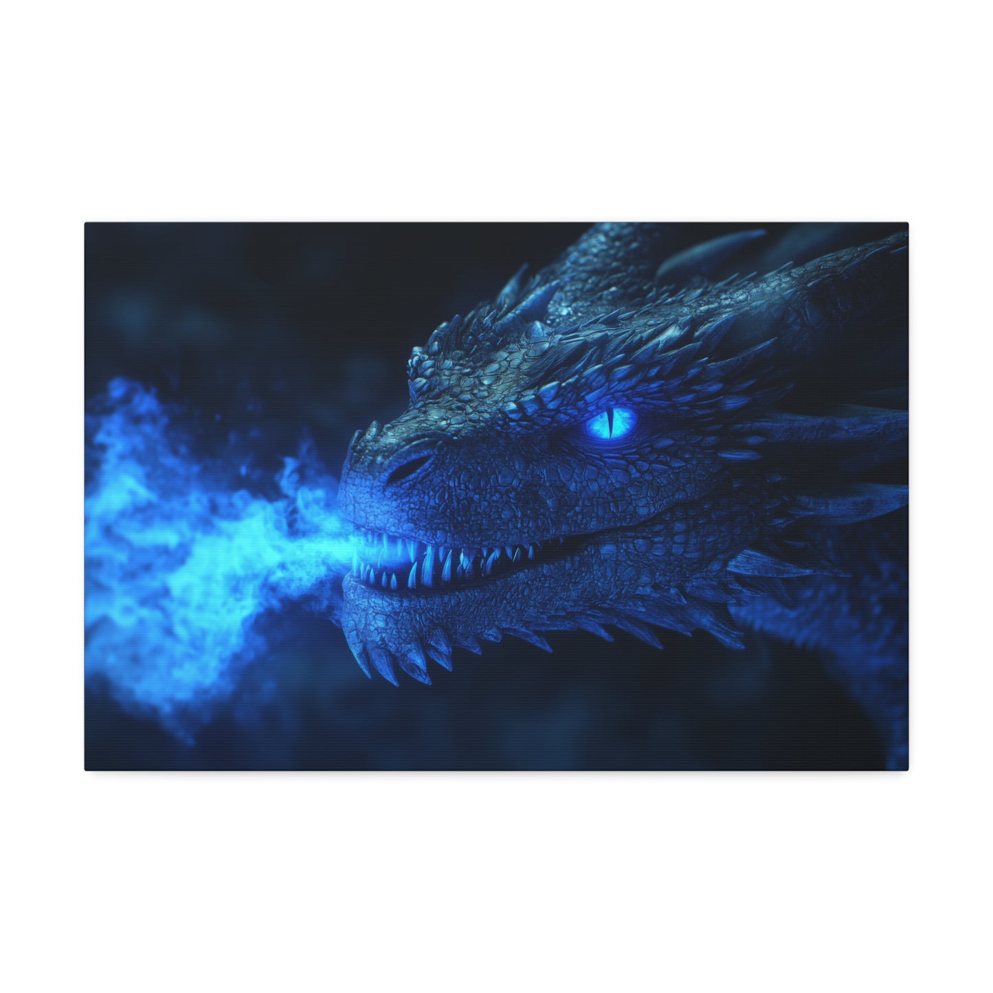 Fire Breathing Dragon (Blue) Canvas