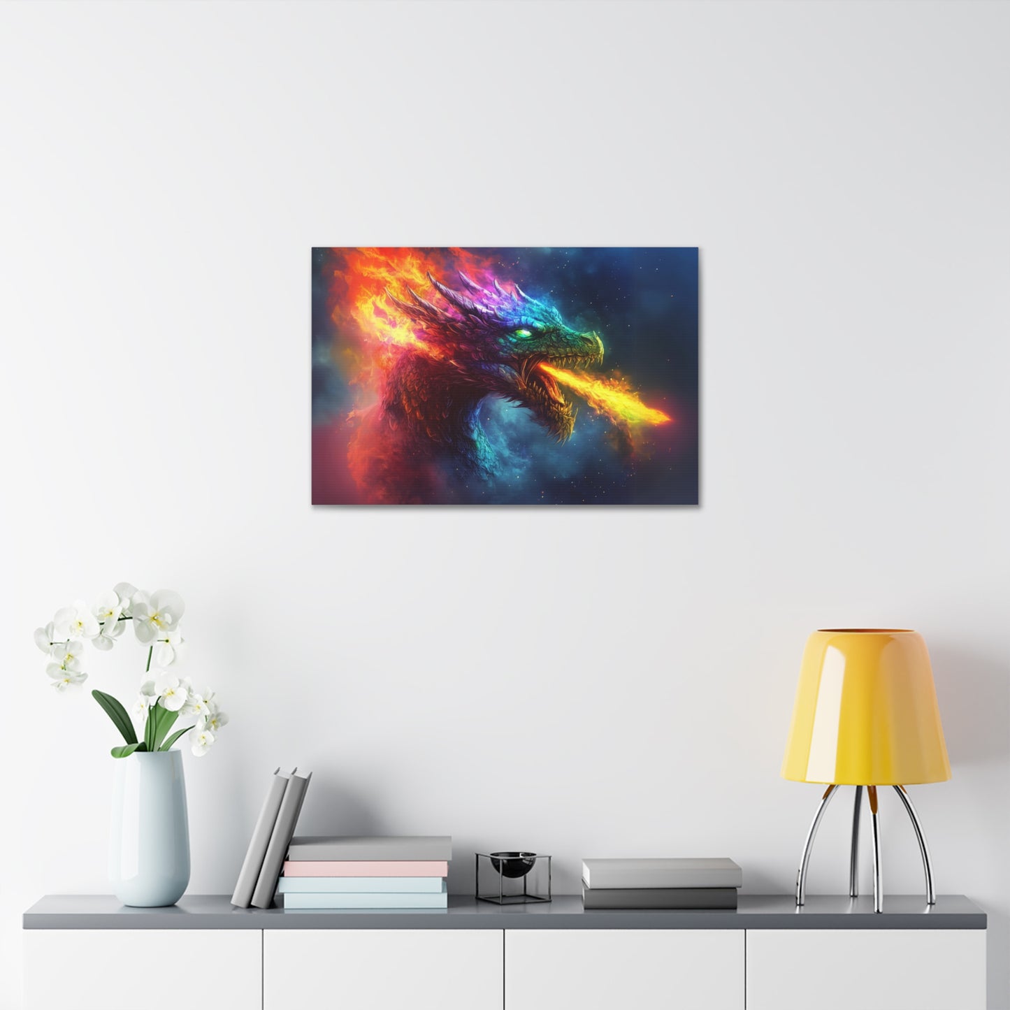 Rainbow Fire Breathing Dragon 2 Canvas