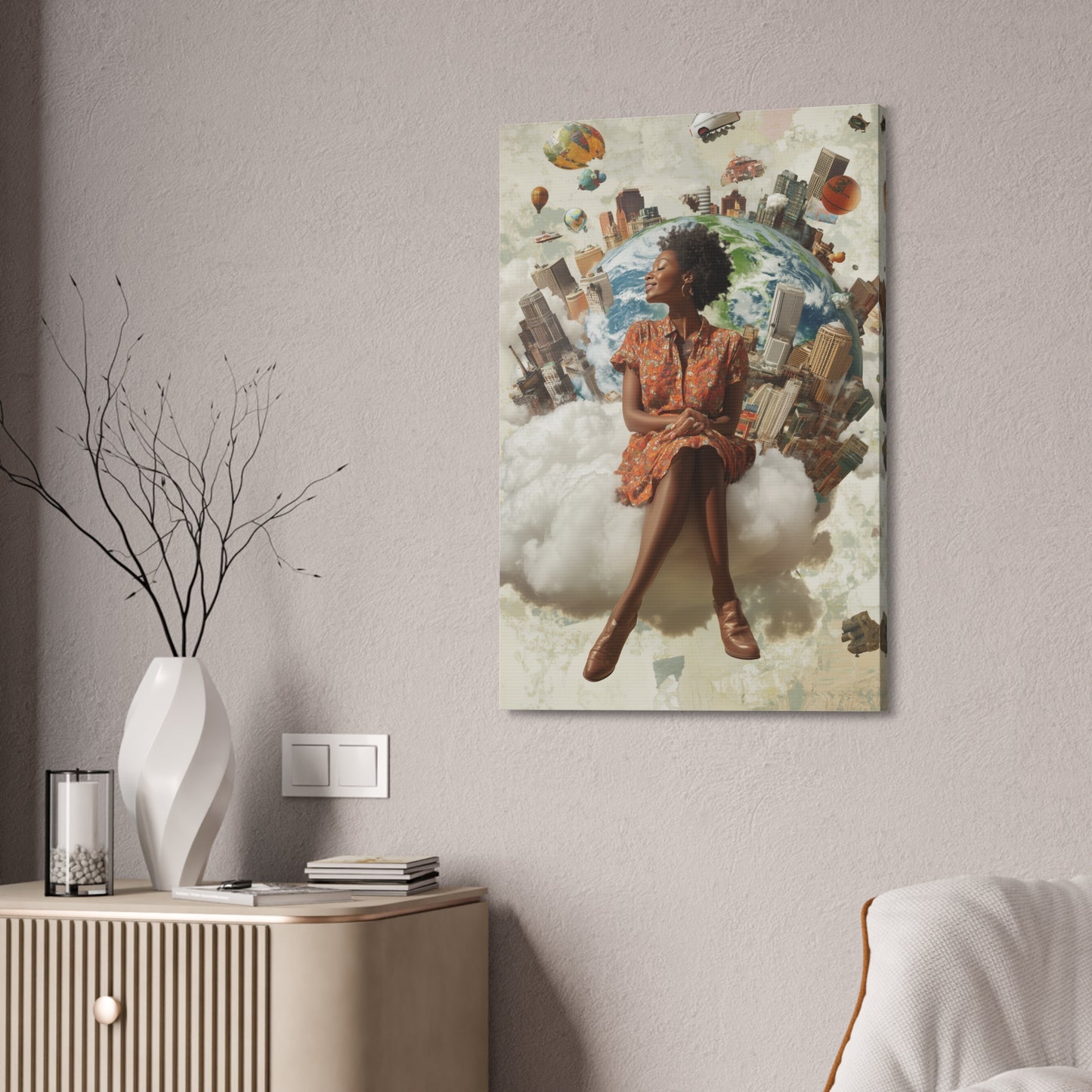 Woman on Cloud 9 Canvas