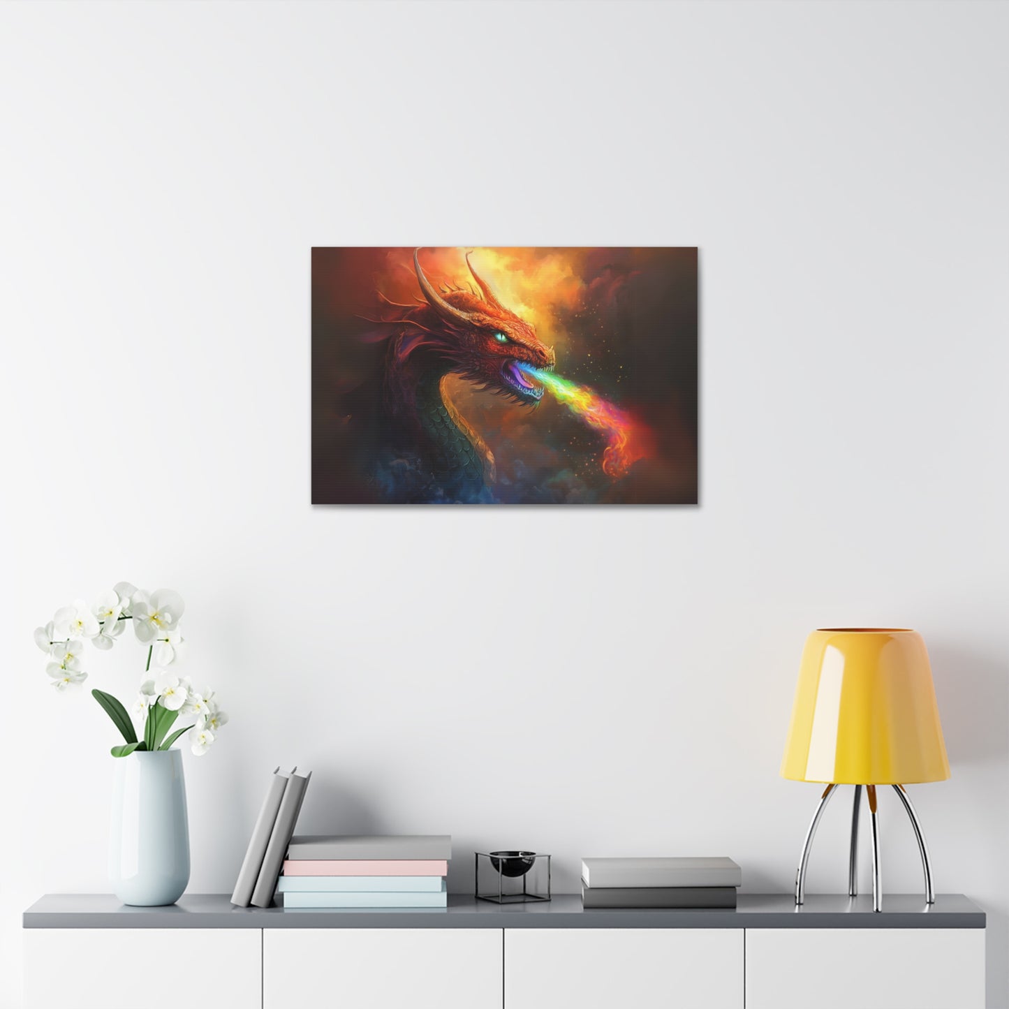 Rainbow Fire Breathing Dragon 1 Canvas