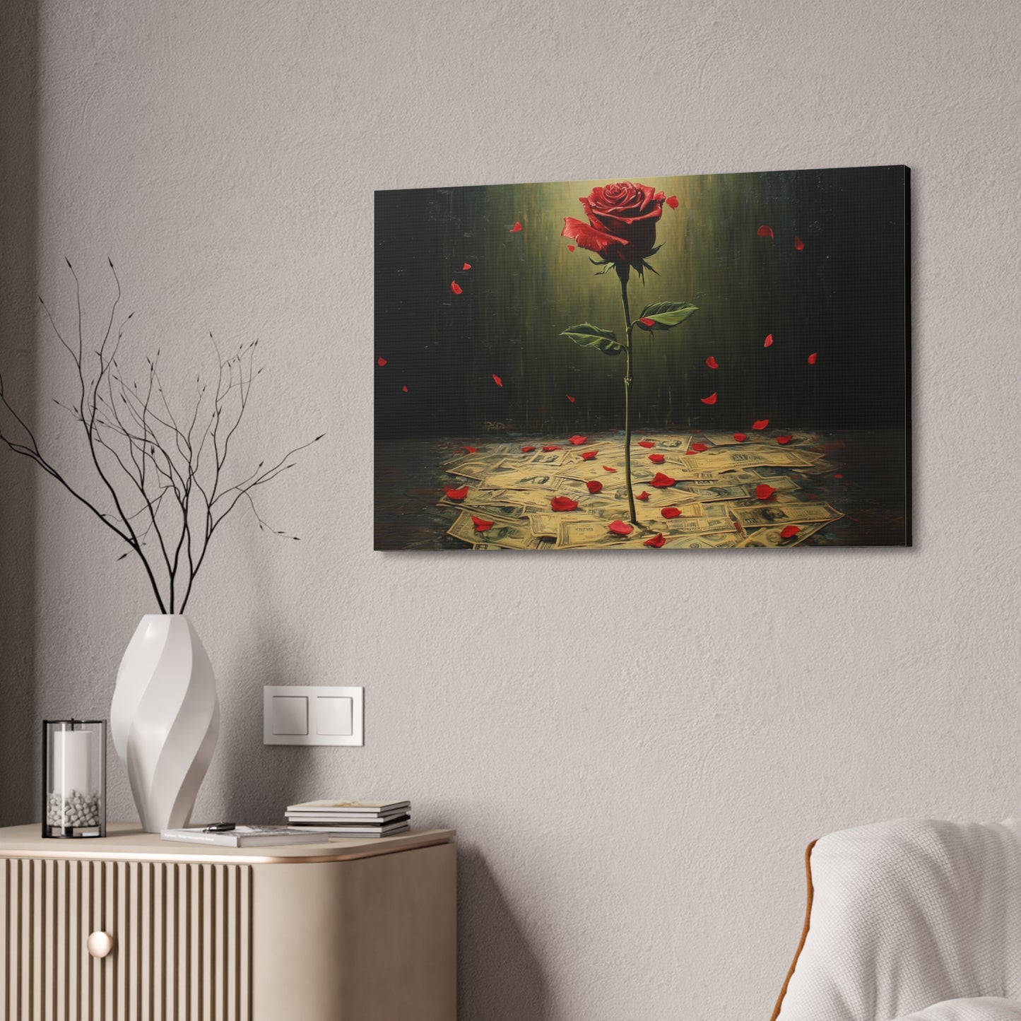 Cash & Roses Canvas