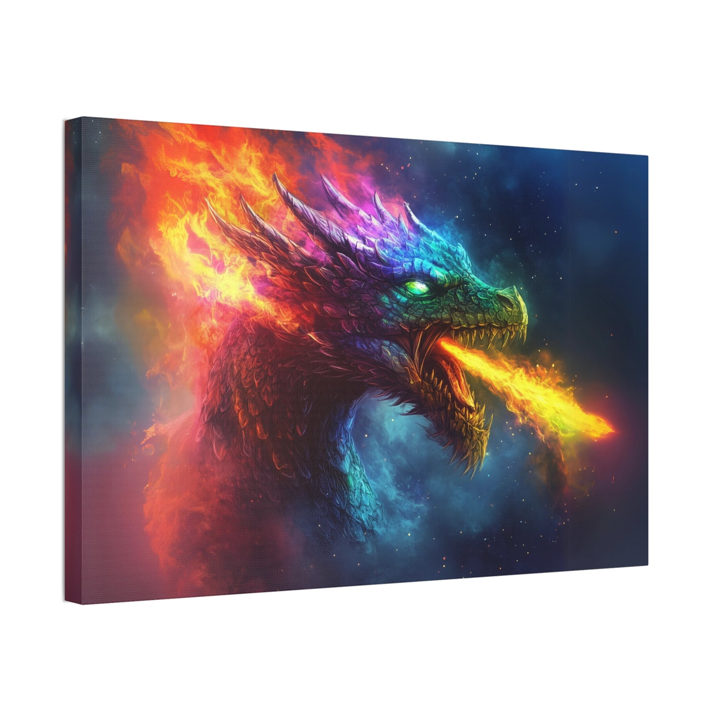 Rainbow Fire Breathing Dragon 2 Canvas