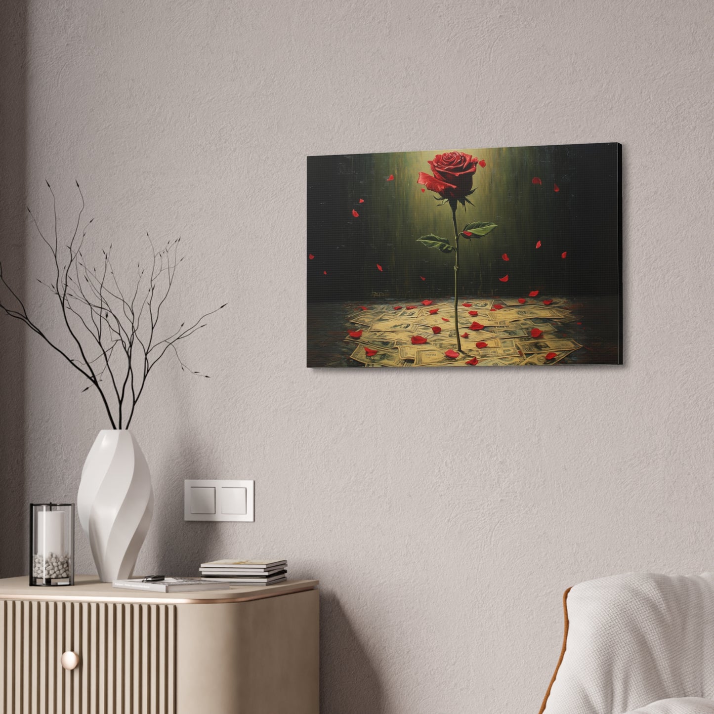 Cash & Roses Canvas