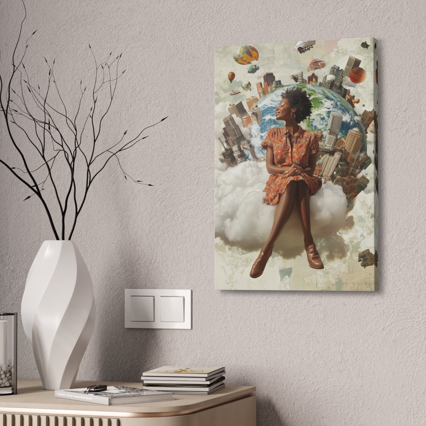 Woman on Cloud 9 Canvas