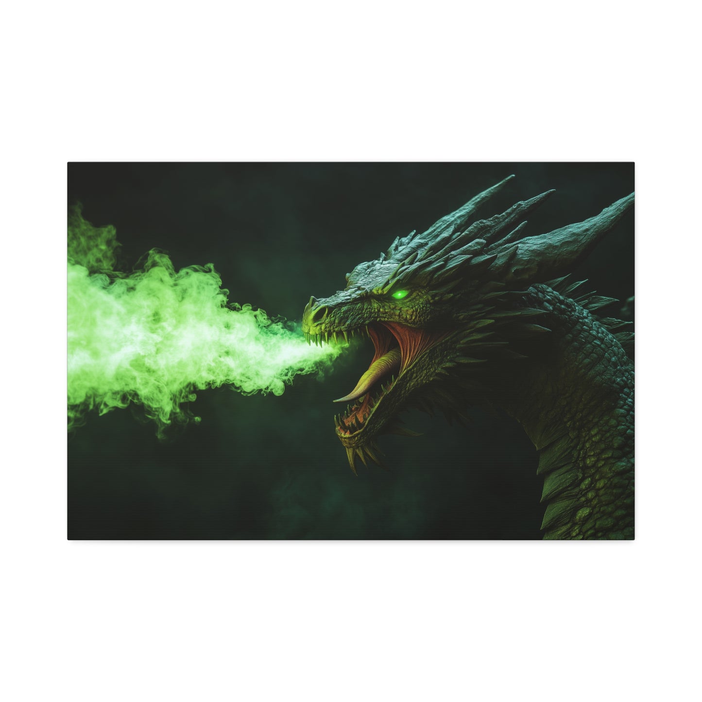 Fire Breathing Dragon (Green) Canvas