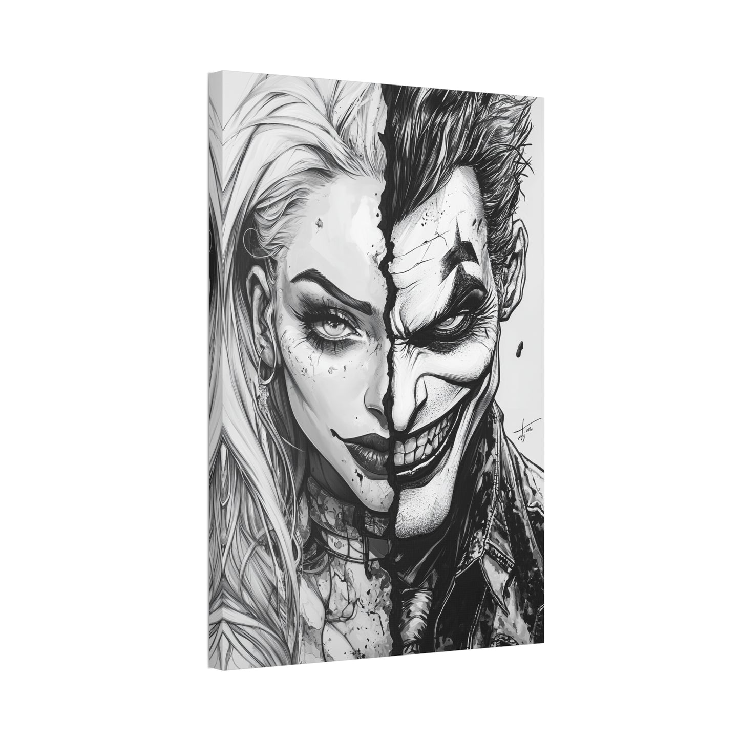 Joker & Puddin Black & White Canvas