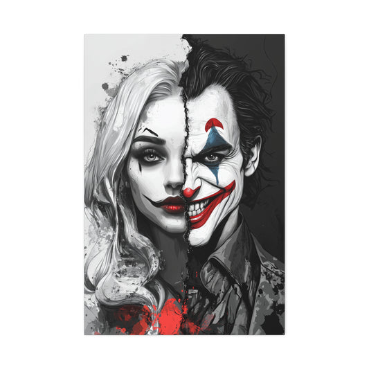 Joker & Puddin In Color Canvas