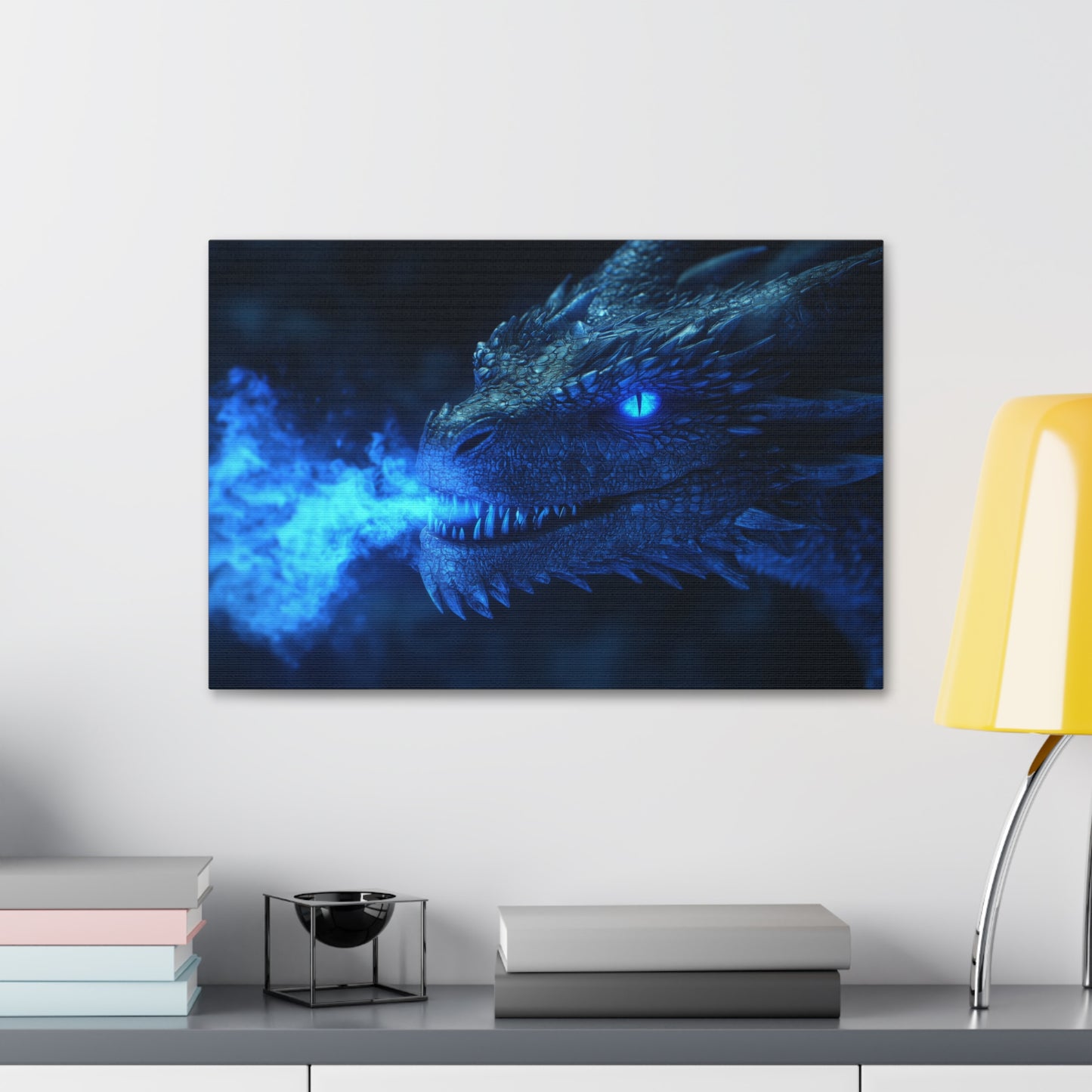 Fire Breathing Dragon (Blue) Canvas